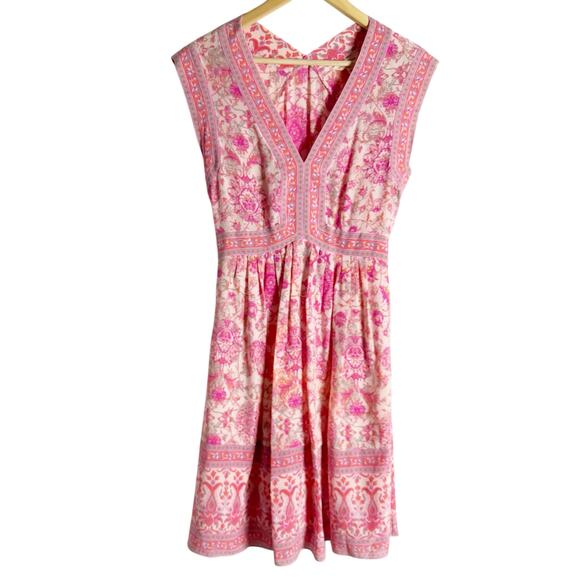 Rebecca Taylor Dresses & Skirts - Rebecca Taylor Dreamweaver Pink Boho Printed Sleeveless Silk V-Neck Dress Size 6
